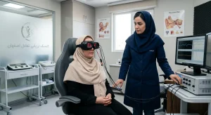 انجام تست VNG با عینک مخصوص برای تشخیص علت سرگیجه در اصفهان